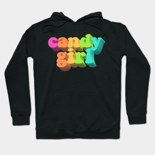 Candy Girl - Cute Rainbow Typographic Design Hoodie